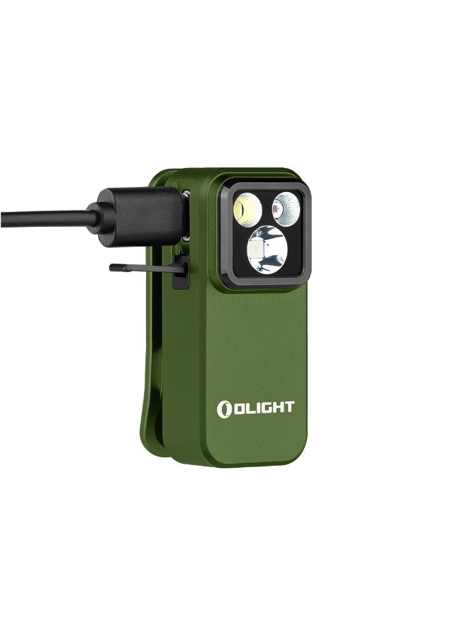 Olight Oclip Pro 500 Lumens 3-in-1 Clip-on Flashlight USB-C Rechargeable Floodlight Spotlight Red Light Magnetic EDC Light - Image 1